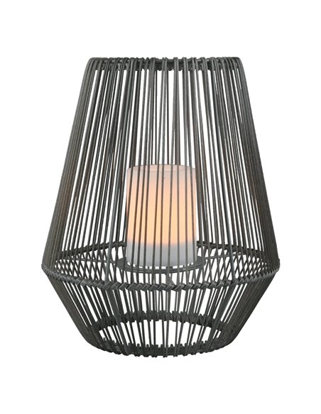 Solar-LED-Außenleuchte für Bergleute, grau, mit Lichtsensor, 0,2 W, Flammeneffekt, 305 mm hoch