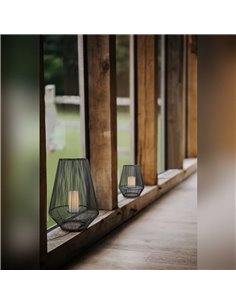 Luminária solar LED externa para mineiros, cinza, com sensor de luz, efeito chama de 0,2 W, 305 mm de altura. 2