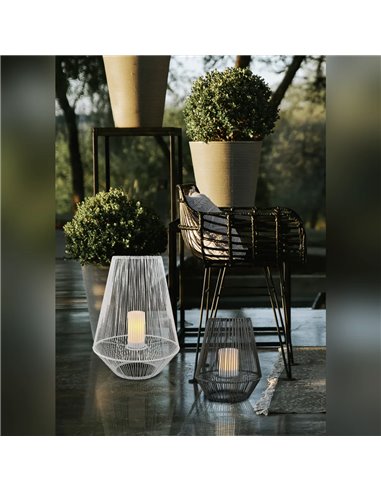 Luminária solar LED externa para mineiros, cinza, com sensor de luz, efeito chama de 0,2 W, 305 mm de altura.