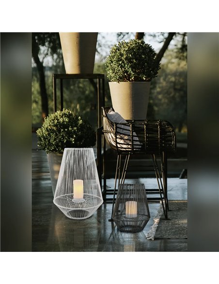 Lampe solaire LED d'extérieur pour mineurs, grise, avec capteur de luminosité, effet flamme 0,2 W, hauteur 305 mm