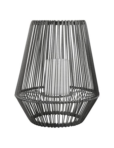 Lámpara solar LED exterior MINEROS gris con sensor de luz 0,2W efecto llamo, 305mm de altura