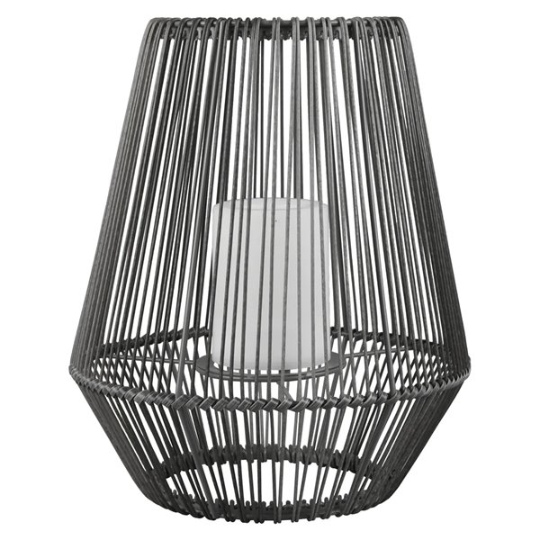 Luminária solar LED externa para mineiros, cinza, com sensor de luz, efeito chama de 0,2 W, 305 mm de altura.