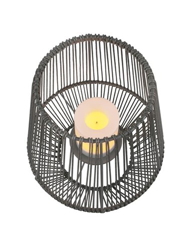 Solar-LED-Außenleuchte für Bergleute, grau, mit Lichtsensor, 0,2 W, Flammeneffekt, 305 mm hoch