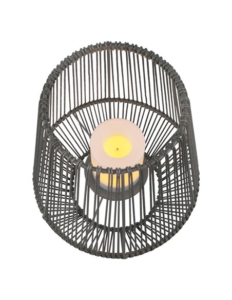 Luminária solar LED externa para mineiros, cinza, com sensor de luz, efeito chama de 0,2 W, 305 mm de altura.
