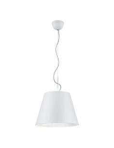 Luminária pendente ANDREUS, cúpula de tecido branco Ø35cm, 1 soquete E27 (não incluso), para uso interno.