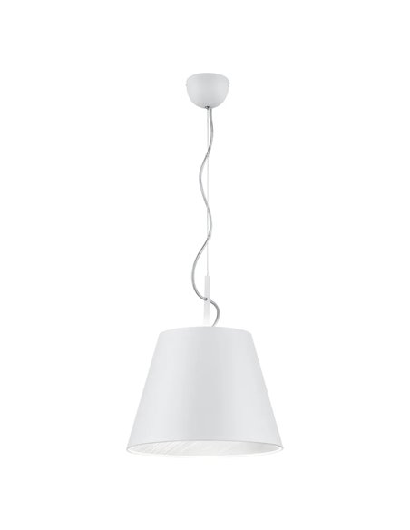 Suspension ANDREUS, abat-jour en tissu blanc Ø35cm, 1 douille E27 (non fournie), pour usage intérieur