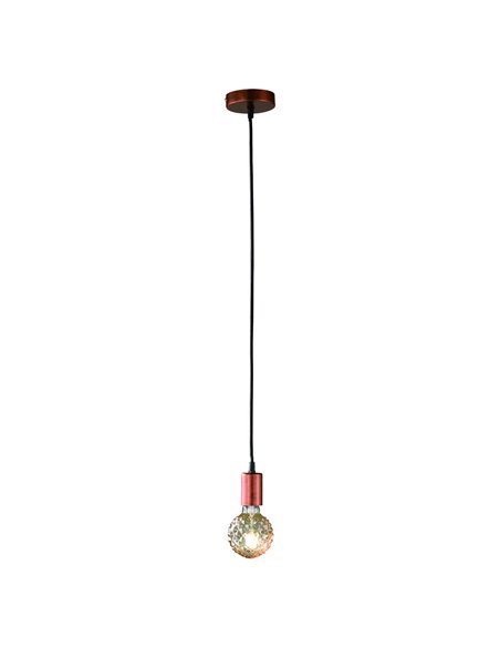 Lámpara colgante de metal cobre antiguo CORD E27 (no incl.) para interior