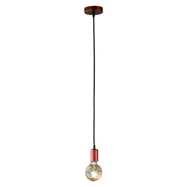 Suspension en métal cuivre antique, cordon E27 (non inclus), pour usage intérieur