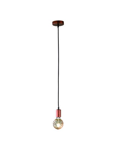 Lámpara colgante de metal cobre antiguo CORD E27 (no incl.) para interior