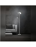 Lámpara de pie LED SPLIT orientable con brazo lector níquel mate regulable 18W+3,5W 2000lM+400Lm 3000‑6500K