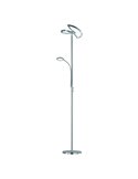 Lámpara de pie LED SPLIT orientable con brazo lector níquel mate regulable 18W+3,5W 2000lM+400Lm 3000‑6500K