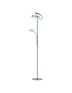Lámpara de pie LED SPLIT orientable con brazo lector níquel mate regulable 18W+3,5W 2000lM+400Lm 3000‑6500K