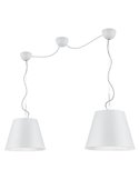 Suspension ANDREUS avec 2 abat-jour en tissu blanc mat, 2 x E27 (non inclus)