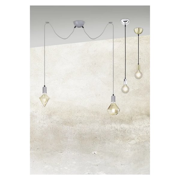 Suspension CORD en métal chromé E27 (non inclus) pour usage intérieur