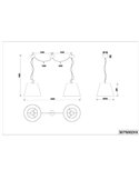 Suspension ANDREUS avec 2 abat-jour en tissu blanc mat, 2 x E27 (non inclus)