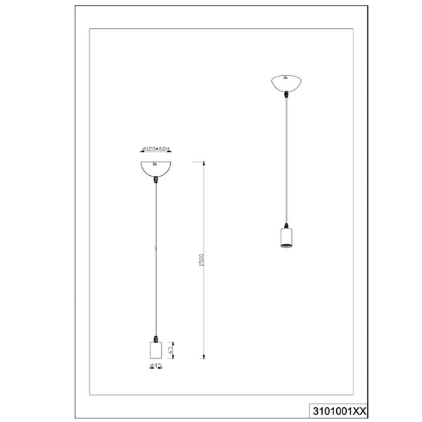 Lámpara colgante de metal cobre antiguo CORD E27 (no incl.) para interior