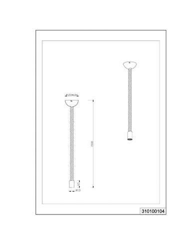 Suspension CORD en métal chromé E27 (non inclus) pour usage intérieur