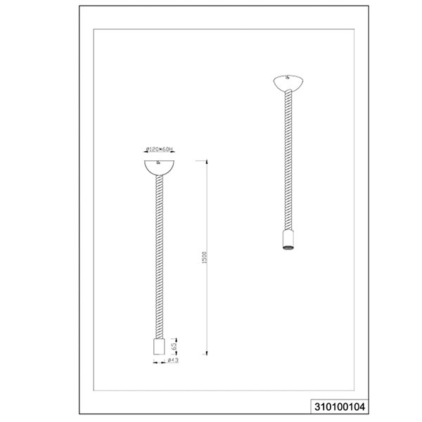 Suspension CORD en métal chromé E27 (non inclus) pour usage intérieur