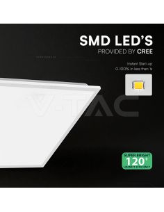 Panneau LED 40 W 600 x 600 mm rétroéclairé haute luminosité | Puce CREE | 120 lm/W 2