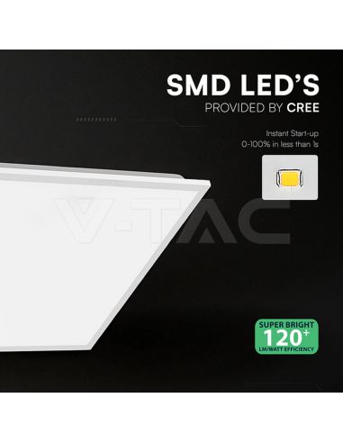 Painel LED com chip Cree, 40W, 600x600mm, retroiluminado, alto lúmen | Chip CREE | 120lm/W