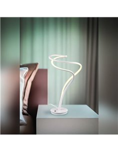 Luminária de mesa LED NALA preta com design curvo, 17W, dimerizável, 2300-4000K, 1900 lúmens. 2