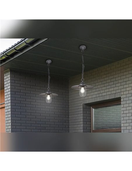 Suspension d'extérieur vintage BRENTA, anthracite, E27 (douille non incluse), Ø30cm, IP44