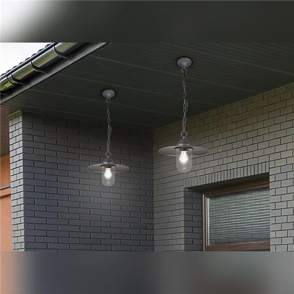 Lámpara colgante vintage de exterior BRENTA antracita E27 (no incl.), Ø30cm IP44