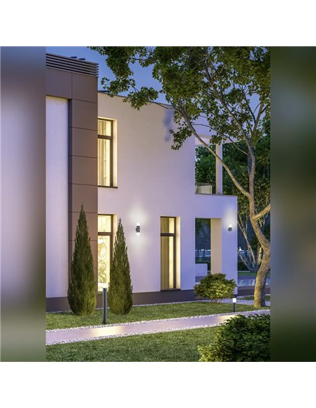 Aplique exterior HOOSIC luz arriba/abajo con sensor de movimiento antracita 2xE27 IP44