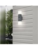 Applique murale extérieure HOOSIC, éclairage vers le haut/vers le bas avec détecteur de mouvement, anthracite, 2 x E27, IP44