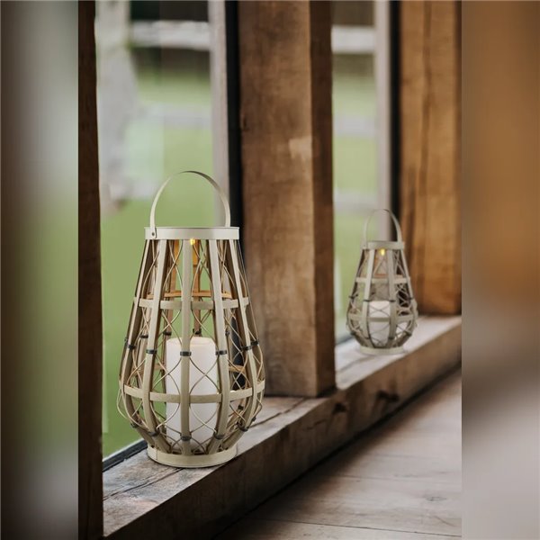Luminária solar VINTO em estilo boho-chic bege claro, LED de 0,2 W com efeito de chama de 2700 K, IP44.