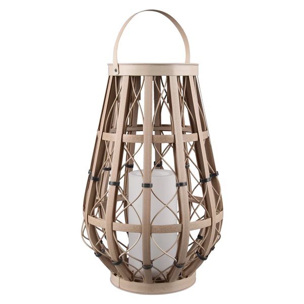VINTO Solarlampe im Boho-Chic-Stil, hellbeige, 0,2 W LED, 2700 K Flammeneffekt, IP44