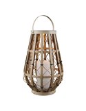 Luminária solar VINTO em estilo boho-chic bege claro, LED de 0,2 W com efeito de chama de 2700 K, IP44.