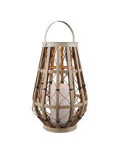 VINTO Solarlampe im Boho-Chic-Stil, hellbeige, 0,2 W LED, 2700 K Flammeneffekt, IP44