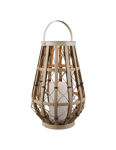 Lámpara solar estilo boho-chic VINTO beige claro 0,2W LED 2700K efecto llama IP44