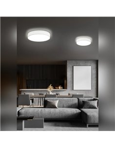 Luminária de teto redonda LUGANO em LED, branca, 11W, 1200 lúmens, 3000K, LED integrado, Ø30cm, para uso interno. 2