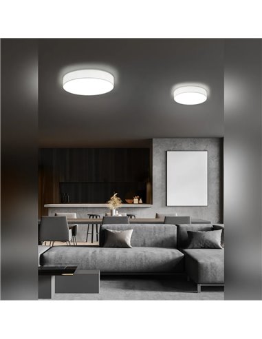 Runde LED-Deckenleuchte LUGANO, weiß, 11 W, 1200 lm, 3000 K, integrierte LED, Ø 30 cm, für den Innenbereich