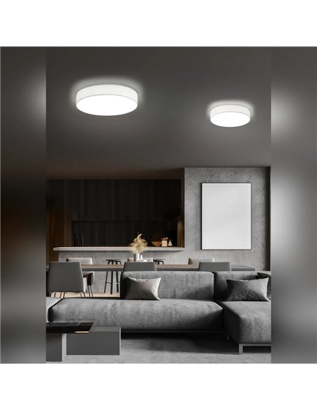 Plafón de techo LED redondo LUGANO blanco 11W 1200Lm 3000K LED integrado Ø30cm para interior
