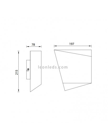 Aplique de pared Asimetric Blanco para bombilla GX53 de Mantra Iluminación | LeonLeds.com