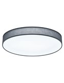 Plafonnier LED LUGANO avec abat-jour en tissu gris réglable et veilleuse, 60 W, 5 000 lm, 3 000-5 000 K, Ø 75 cm