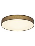 Plafón LED LUGANO pantalla de tela gris regulable con luz nocturna 60W 5000Lm 3000‑5000K Ø75cm