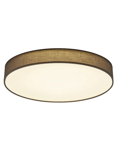 Plafonnier LED LUGANO avec abat-jour en tissu gris réglable et veilleuse, 60 W, 5 000 lm, 3 000-5 000 K, Ø 75 cm