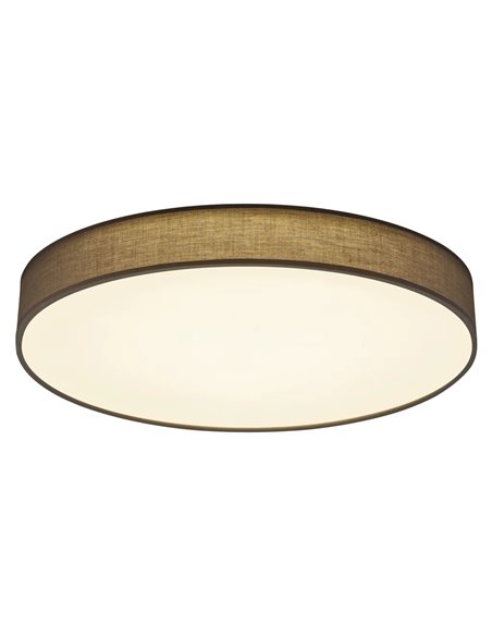 Plafón LED LUGANO pantalla de tela gris regulable con luz nocturna 60W 5000Lm 3000‑5000K Ø75cm