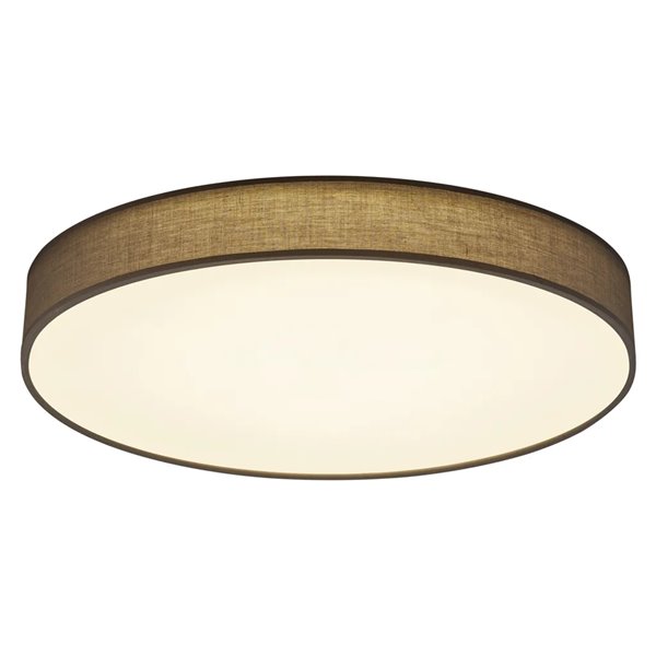 LUGANO LED-Deckenleuchte mit verstellbarem grauen Stoffschirm und Nachtlicht, 60 W, 5000 lm, 3000–5000 K, Ø 75 cm