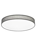 LUGANO LED-Deckenleuchte mit verstellbarem grauen Stoffschirm und Nachtlicht, 60 W, 5000 lm, 3000–5000 K, Ø 75 cm