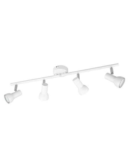 Faixa de luz CANTAR GU10 branca com 4 pontos de fixação giratórios e ajustáveis (não incluída)
