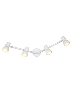 Regleta de 4 focos pivotantes y móviles blanco CANTAR GU10 (no incl.)