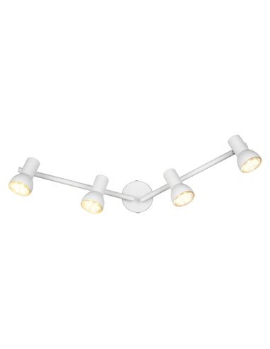 Regleta de 4 focos pivotantes y móviles blanco CANTAR GU10 (no incl.)