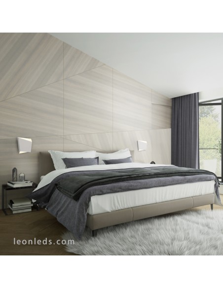 Aplique de pared Asimetric Blanco para bombilla GX53 de Mantra Iluminación | LeonLeds.com
