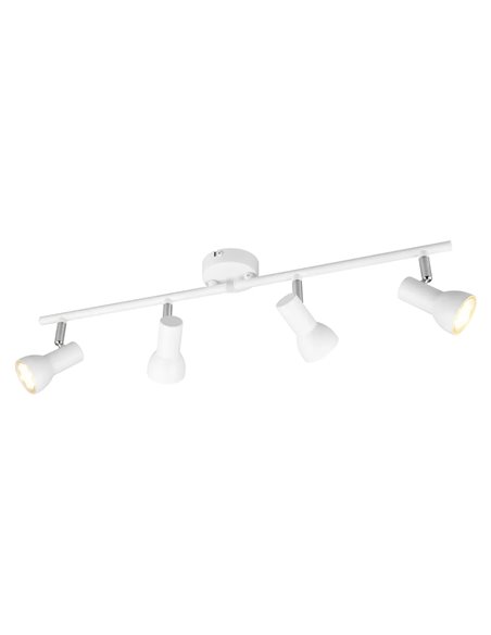 Regleta de 4 focos pivotantes y móviles blanco CANTAR GU10 (no incl.)