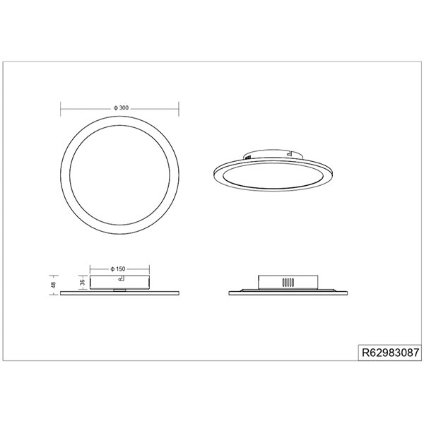 Luminária de teto LED TIBERIUS Titan 16W 4000K 1500Lm Ø30cm para uso interno